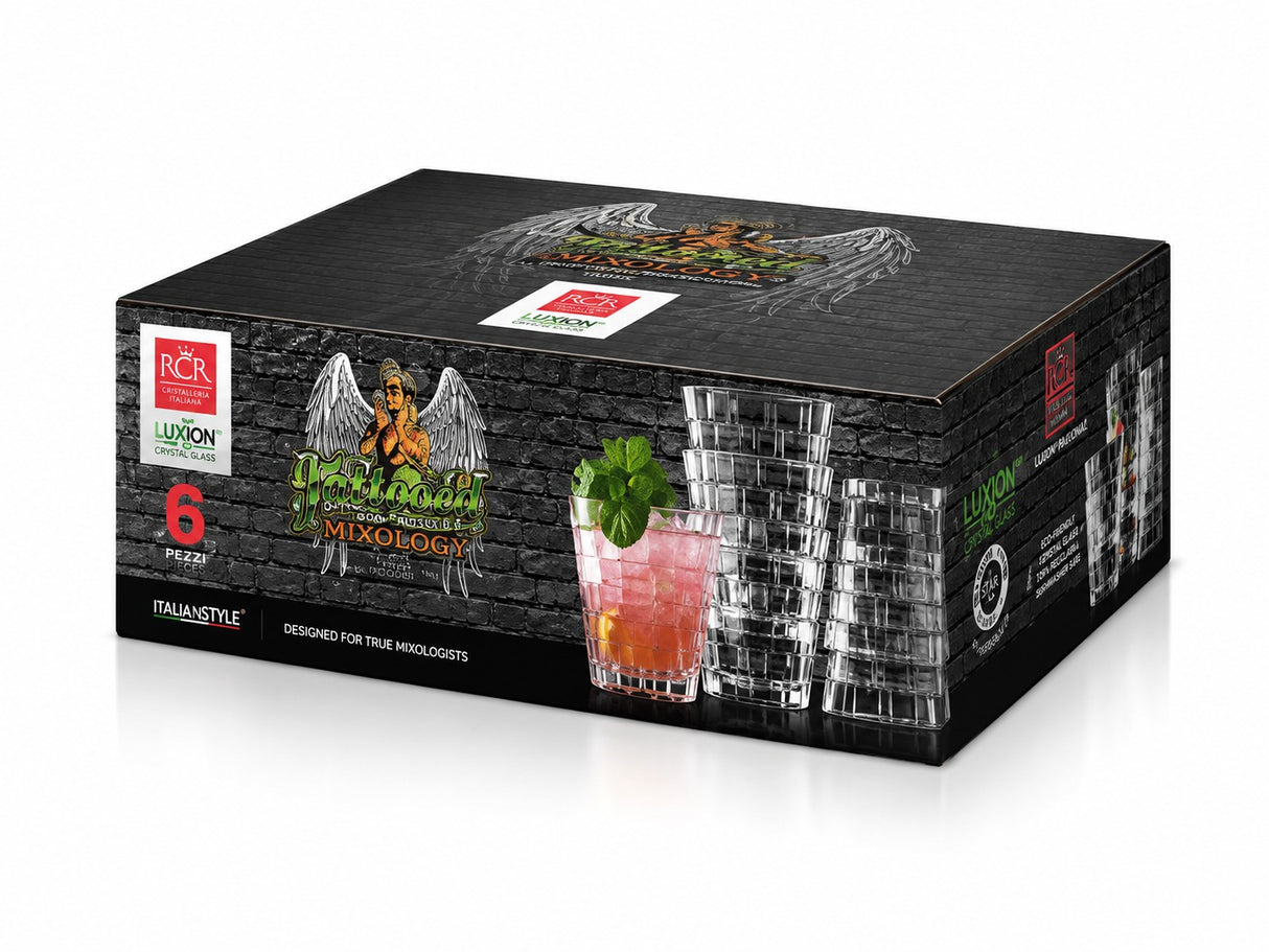 RCR Cristalleria Italiana Stack - DOF - Set da 6 Bicchieri in Vetro