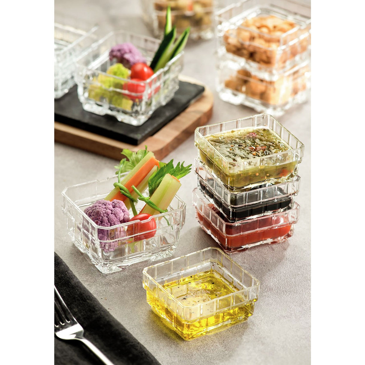 RCR Cristalleria Italiana Stack 75 - Set of 6 Stackable Bowls 8.7×8 cm