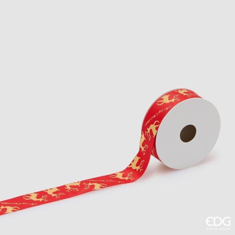 EDG Enzo De Gasperi Set 8 Nastri Christmas Assortiti H2,5 cm x 3 m Rosso Mix – Decorazioni Natalizie