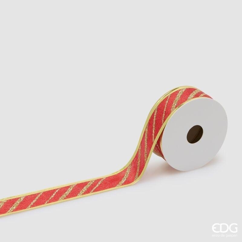 EDG Enzo De Gasperi Set 8 Nastri Christmas Assortiti H2,5 cm x 3 m Rosso Mix – Decorazioni Natalizie
