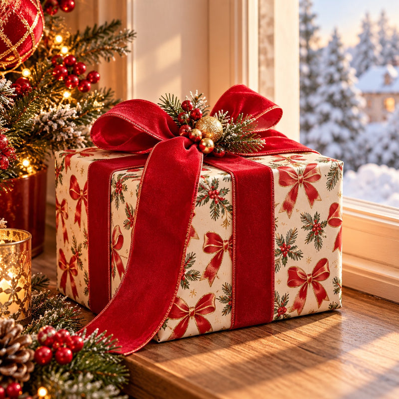 Nastro Velluto EDG Rosso 8,9 cm x 10 m natale EDG Enzo De Gasperi Nastro in Velluto Rosso 8,9 cm x 10 m – Decorazione di Natale