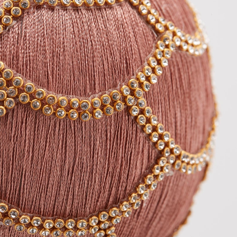 EDG Enzo De Gasperi Palla Natale Silk Gem. Drapp. H 37 Cm D 15 Cm Pink