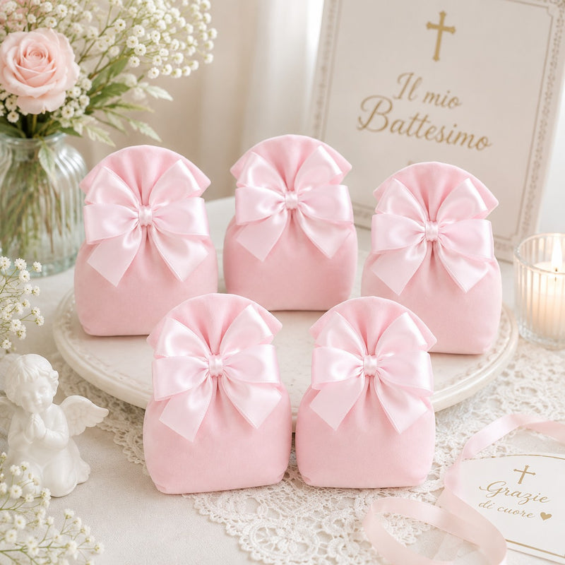 Creazioni per Enzo Sacchetto Bomboniera Colorado 11X11 Cm Portaconfetti Rosa Cf 10 Pz