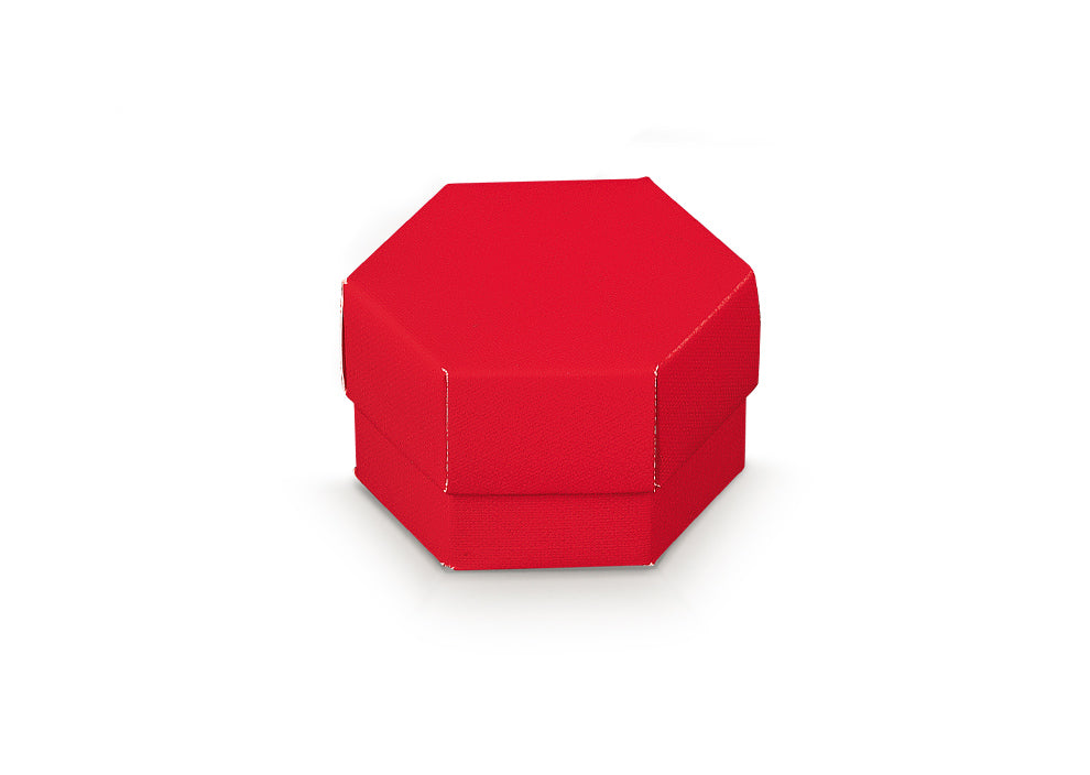 Scotton Scatola Esagono 60 x 40 Mm con Divisore Lino Rosso 10 Pz