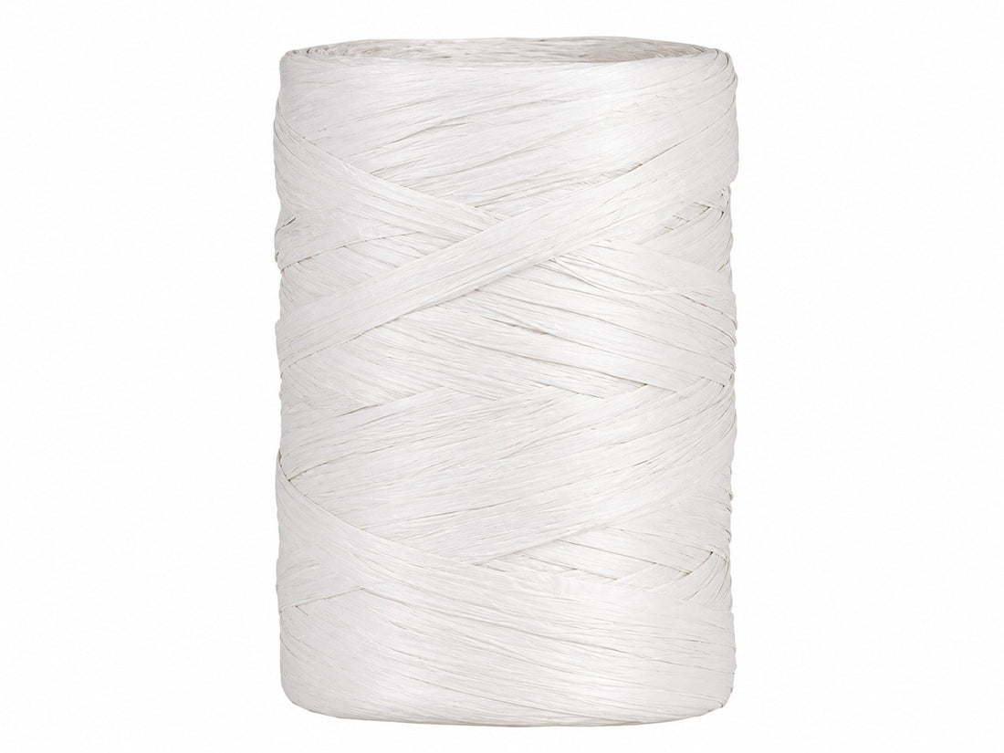 Piovaccari Paper Raphia White 5-8 mm x 100 m – Rafia di Carta Bianca per Decorazioni, Fiocchi, Confezioni Regalo e Fai da Te
