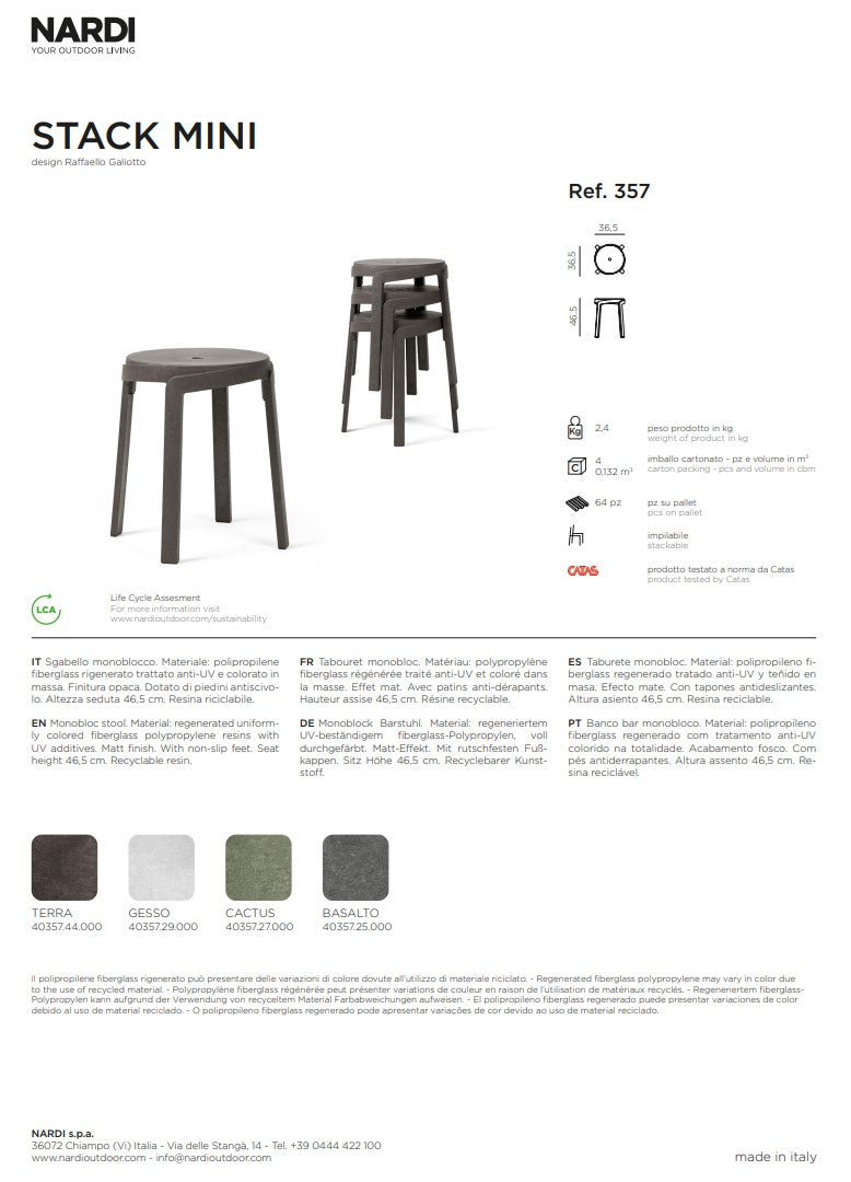 Nardi Nardi Hocker Stack Mini Gesso
