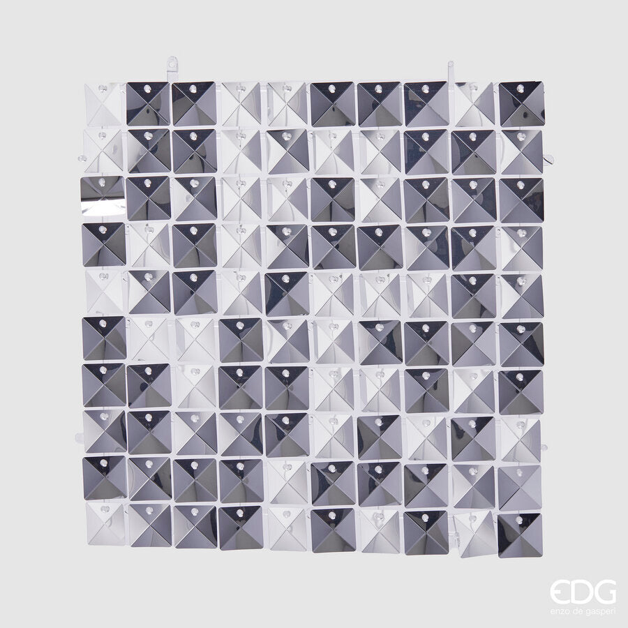 EDG Enzo De Gasperi Tenda Natale Glitter Quadrato 30 x 30 Cm Silver