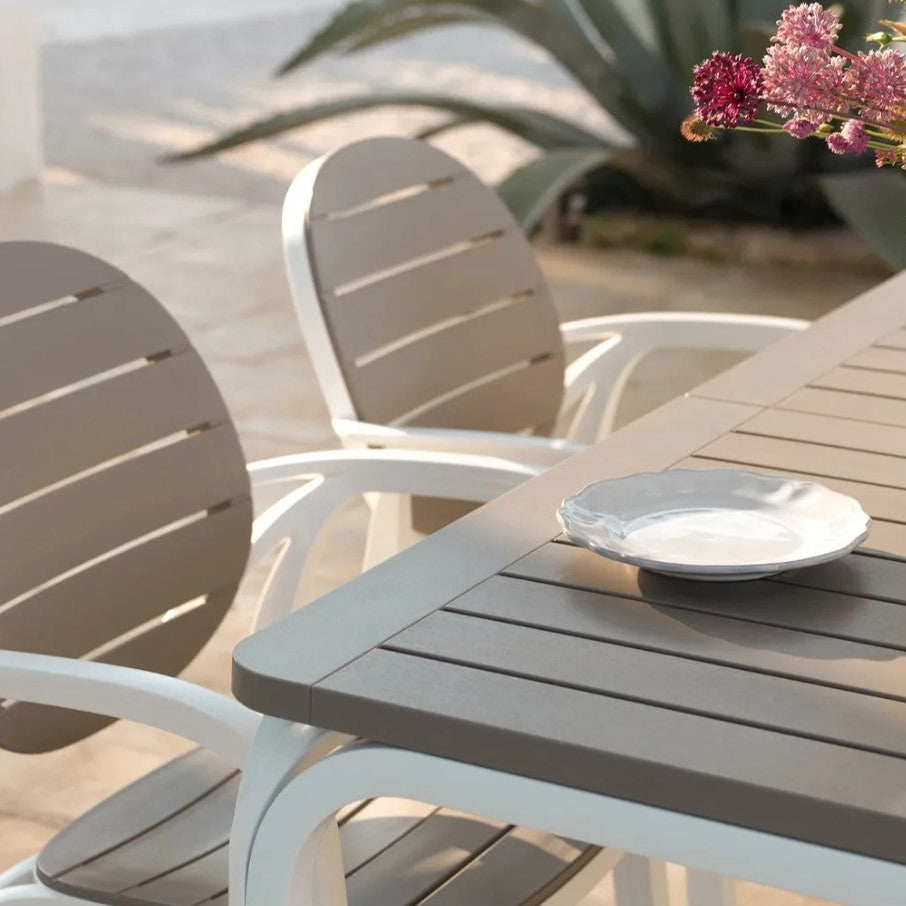 nardi nardi tavolo alloro 140 extensible 140 210 x 100 cm h 73 cm tortora piedini bianco ean 8010352829428