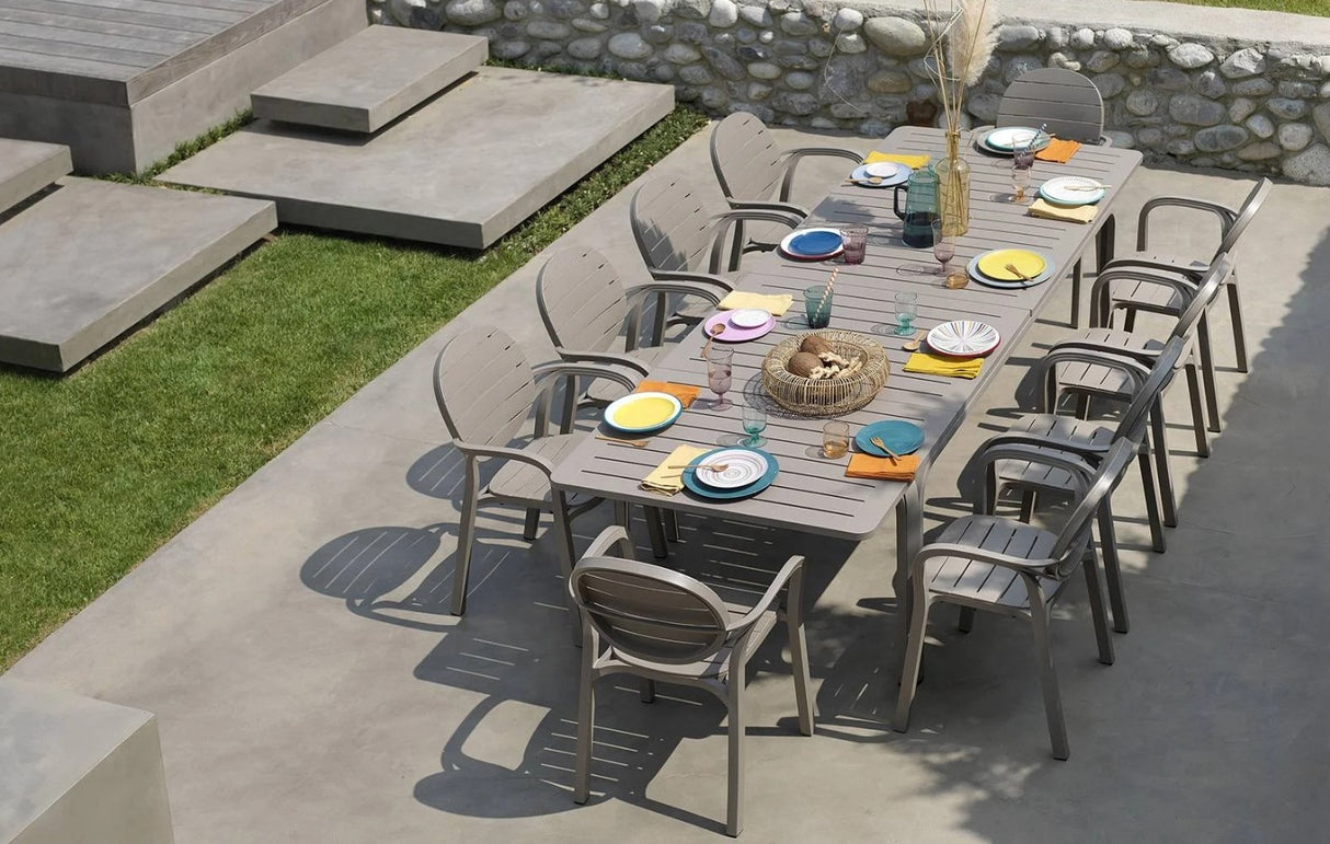 nardi nardi tavolo alloro 210 extensible 210 280 x 100 cm h 73 cm tortora piedini bianco ean 8010352828513