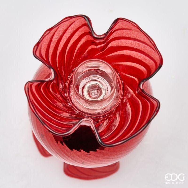 EDG Enzo De Gasperi Portacandela Caramella Rosso H16 Ø8 cm – Decorazione di Natale