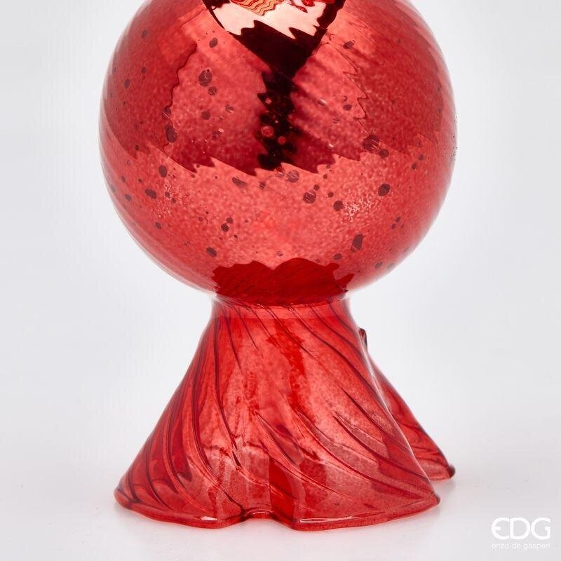 EDG Enzo De Gasperi Portacandela Caramella Rosso H16 Ø8 cm – Decorazione di Natale
