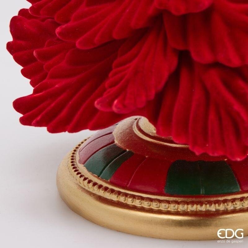 EDG Enzo De Gasperi Portacandela Pino Verde e Rosso H31 Ø19 cm – Decorazione di Natale