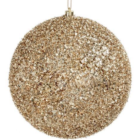 Bizzotto Sfera Angelica Champagne D 15 cm Pallina di Natale in Polistirolo