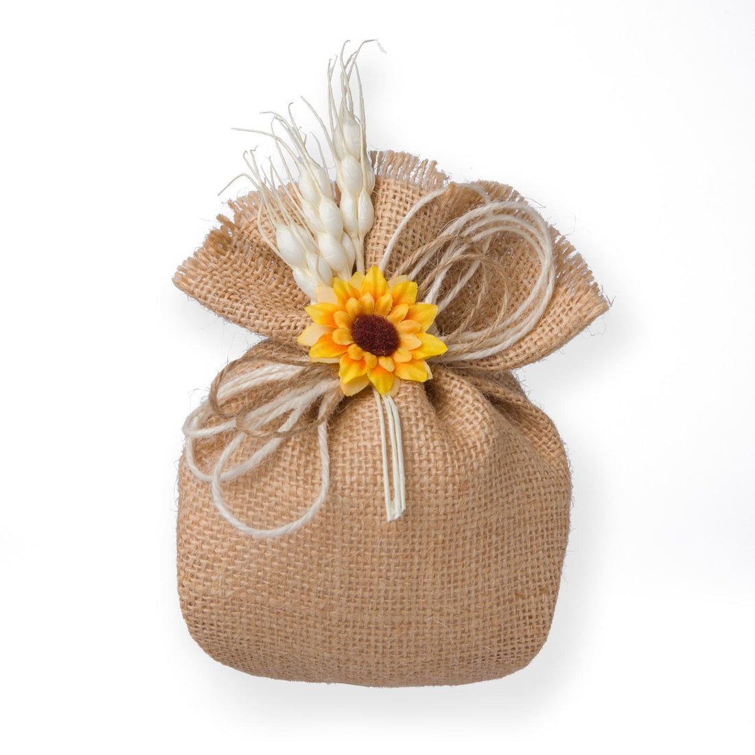 Creazioni per Enzo Sacchetto Bomboniera Portaconfetti Juta Naturale 14x12 cm Cf 10 pz