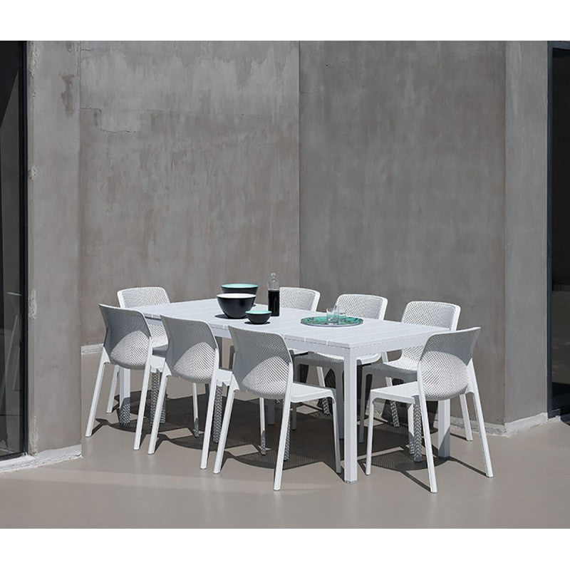 nardi nardi tavolo rio 210 extensible 210 280 x 100 cm h 76 cm alluminio bianco