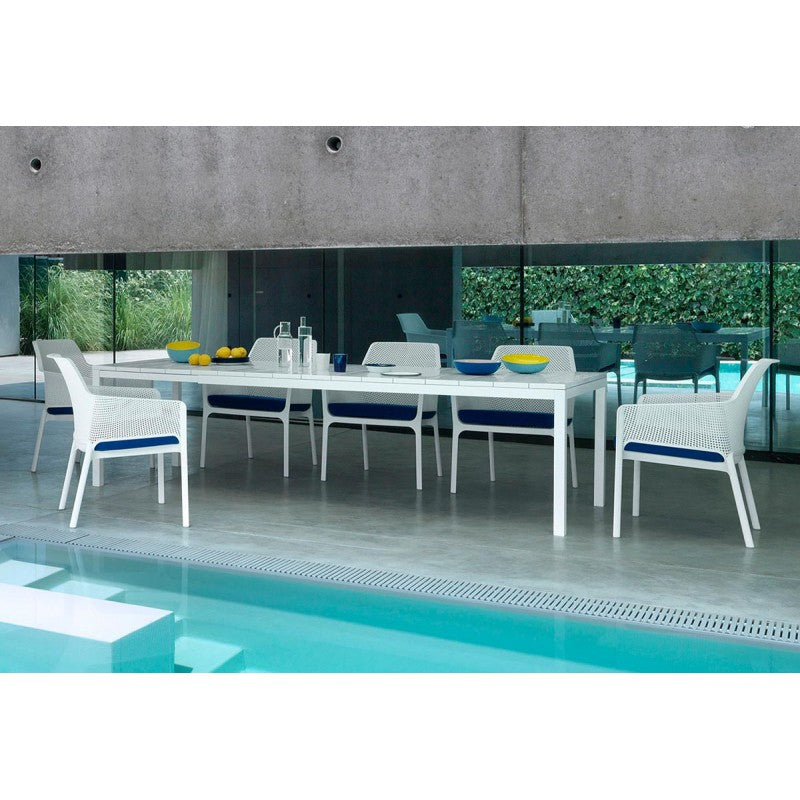 nardi nardi tavolo rio 210 extensible 210 280 x 100 cm h 76 cm alluminio bianco