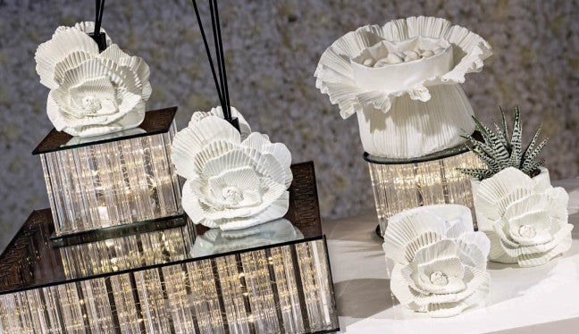 Cupido&Co. Alzata Vetro con Led 250 x 250 Mm H 100 Mm
