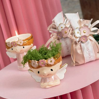 Cupido&Co. Candela Angioletto Rosa D 75 Mm H 95 Mm con Shopper