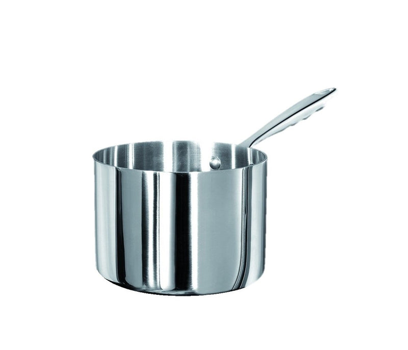 AGNELLI Casseruola Alta Aluinox 3Ply 1 Manico Inox Lucido 20x14 Cm