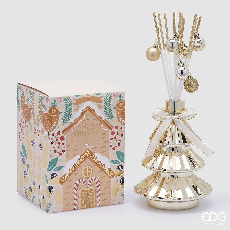 EDG Enzo De Gasperi Profumatore Natale Bottiglia Joyful Pino 950 Ml H 21,5 Cm Black Vanilla