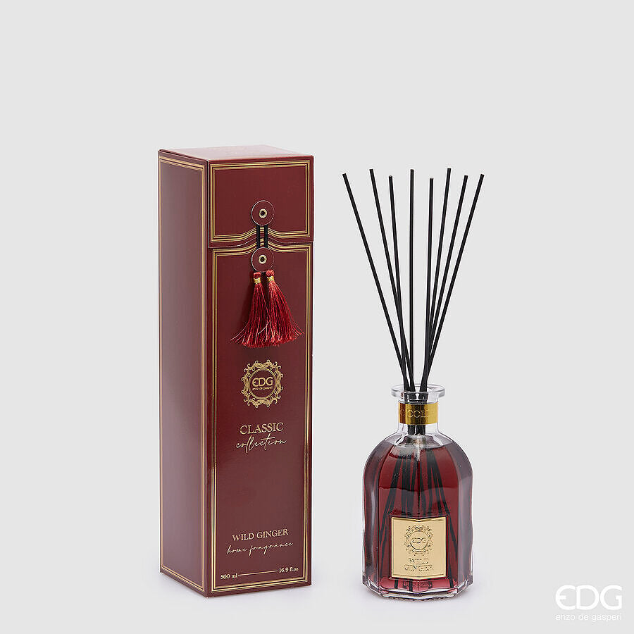 EDG Enzo De Gasperi Profumatore Bottiglia Classic 500 Ml H 16 Cm D 8,5 Cm Wild Ginger