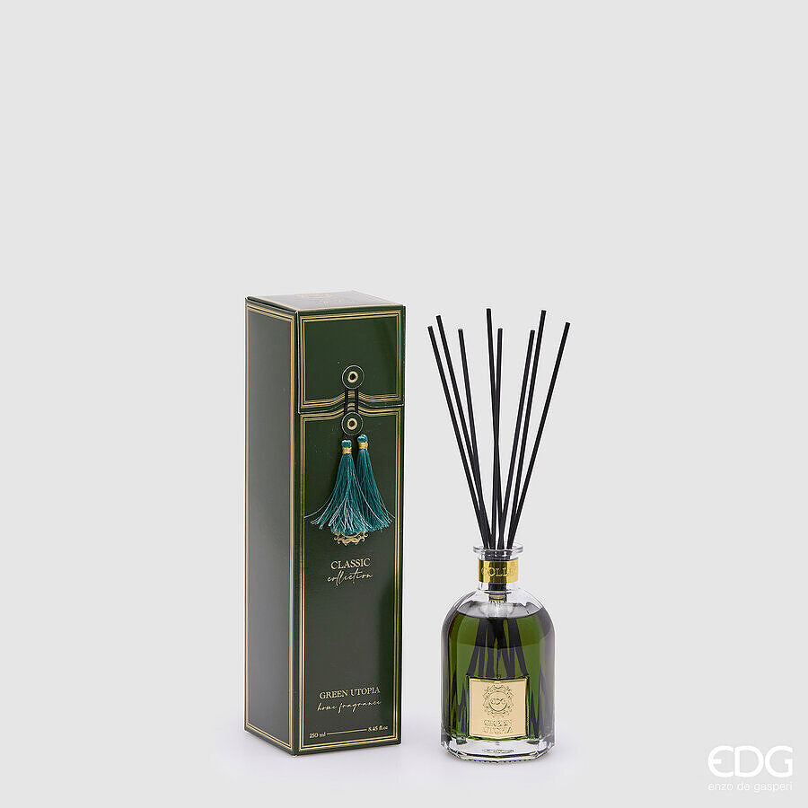 EDG Enzo De Gasperi Profumatore Bottiglia Classic 250 Ml H 14 Cm D 8,5 Cm Green Utopia