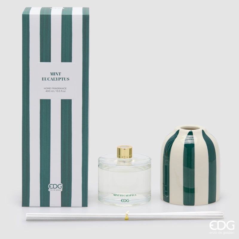EDG Enzo De Gasperi Profumatore Bottiglia Righe Mint Eucalyptus 200 ml – Profumatore Ambiente