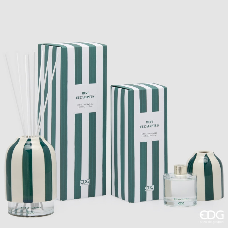 EDG Enzo De Gasperi Profumatore Bottiglia Righe Mint Eucalyptus 200 ml – Profumatore Ambiente
