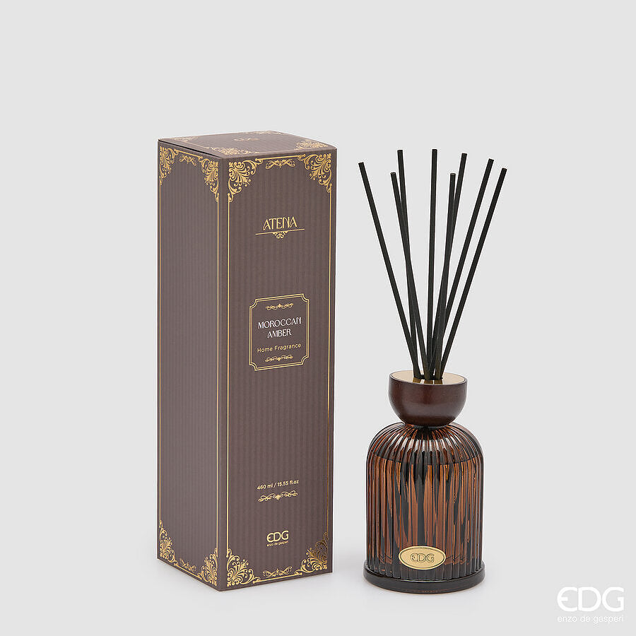 EDG Enzo De Gasperi Profumatore Bottiglia Atena Moroccan Amber 460 ml H16 Ø9 cm – Profumo per Ambiente