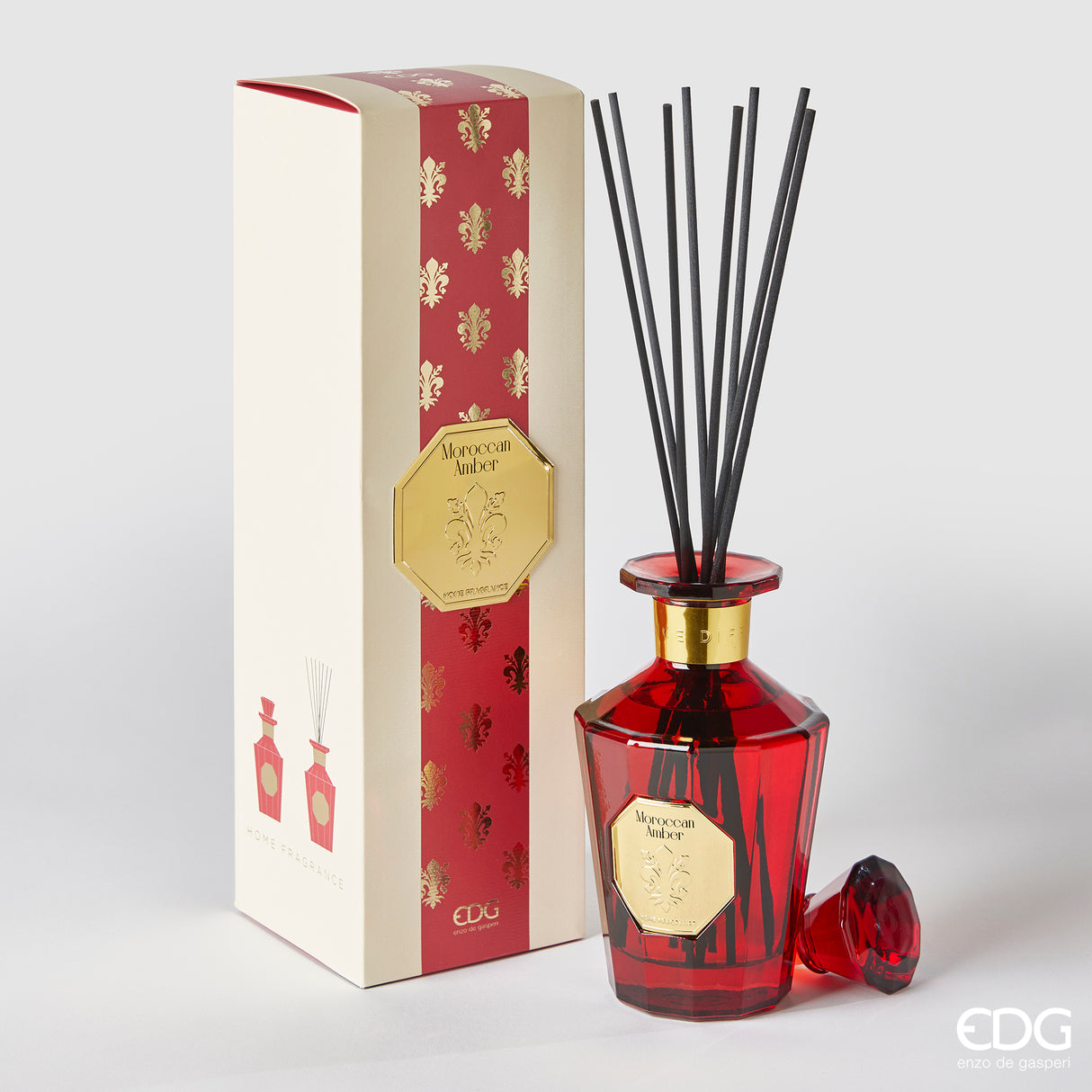 EDG Enzo De Gasperi Goldlily Bottle Diffuser 500ml + Moroccanambe H21 Sticks