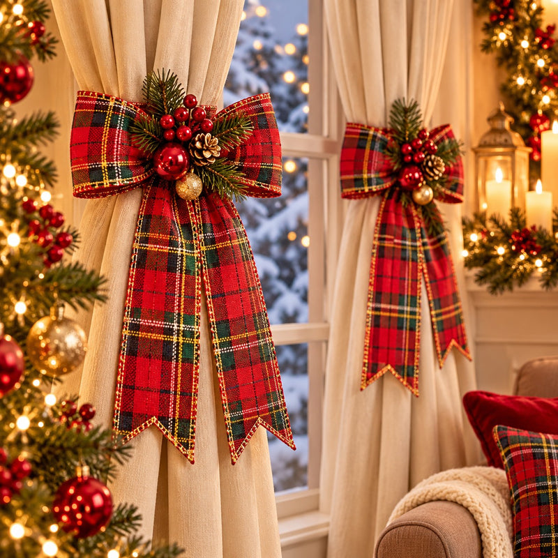 Piovaccari Nastro Aberdeen Rosso 63 mm x 10 m – Nastro Decorativo Natalizio per Albero di Natale, Fiocchi, Pacchi Regalo e Addobbi Natalizi