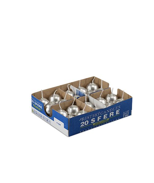 Cereria Di Giorgio Candele sfera Ø 3 cm (20 pz) - Argento