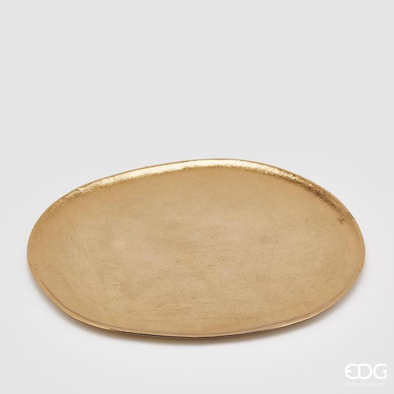 EDG Enzo De Gasperi Piatto Alluminio Irregolare D36X32 Gold