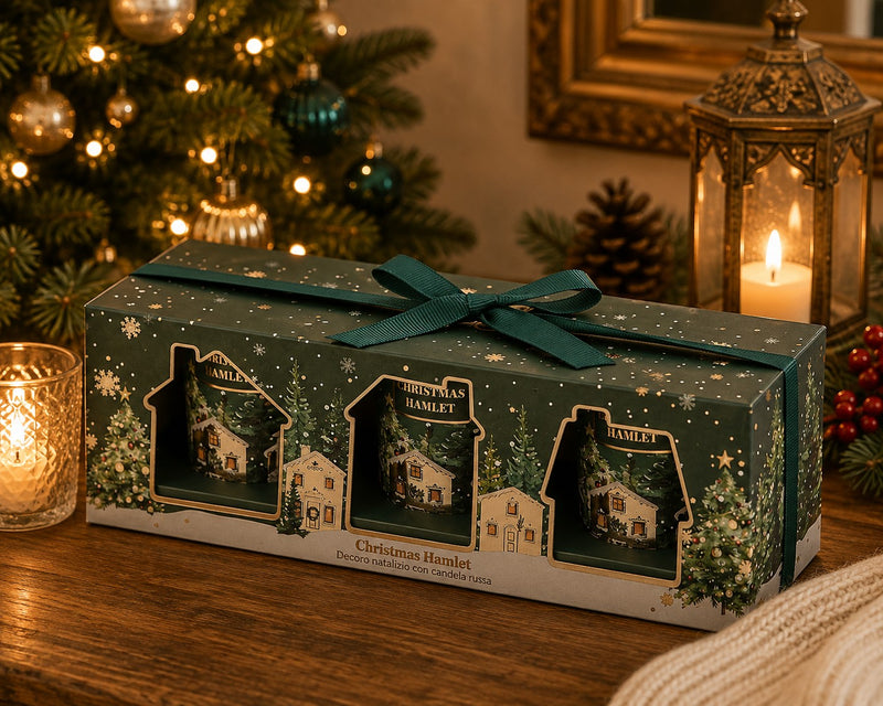 EDG Enzo De Gasperi Set 3 Candele Noel Profumate al Cardamomo H6 Ø5 cm – Candele Natalizie