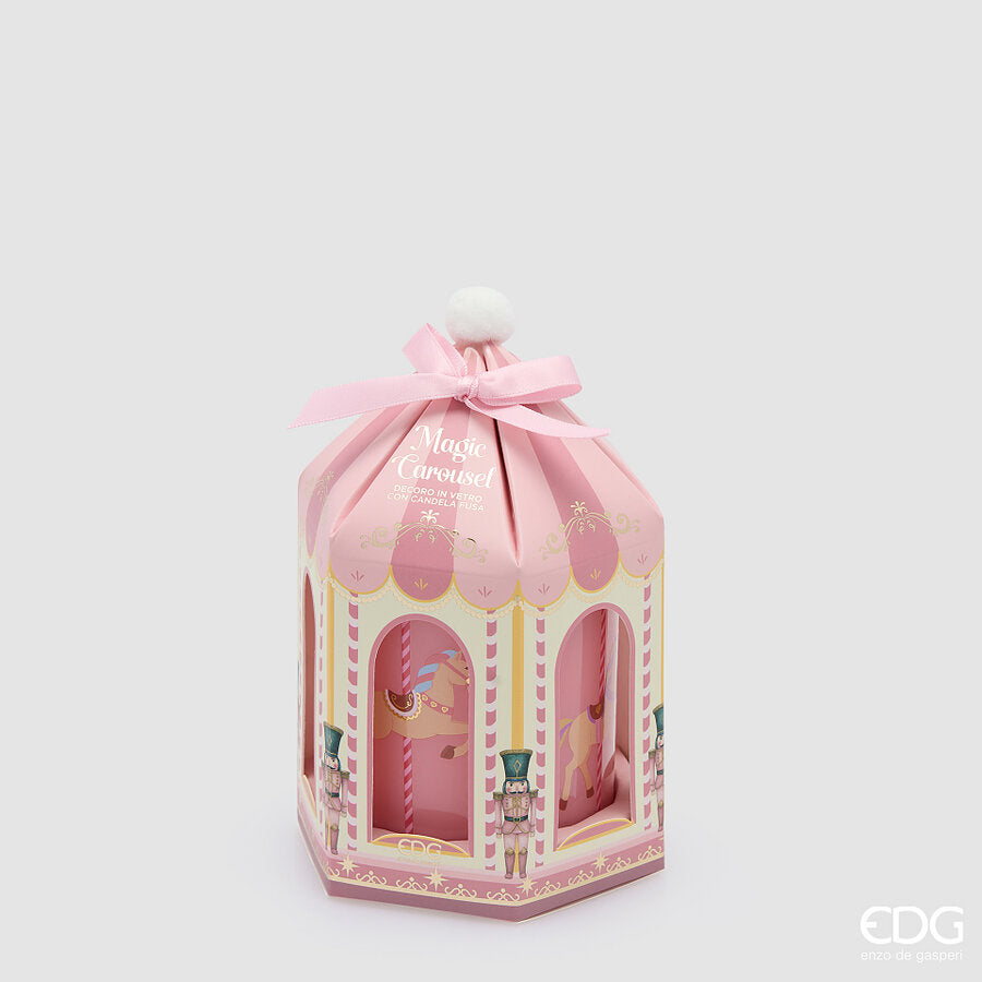 EDG Enzo De Gasperi Candela Profumata Giostra Carosello Cardamom Snaps H9 Ø8 cm – Decorazione di Natale