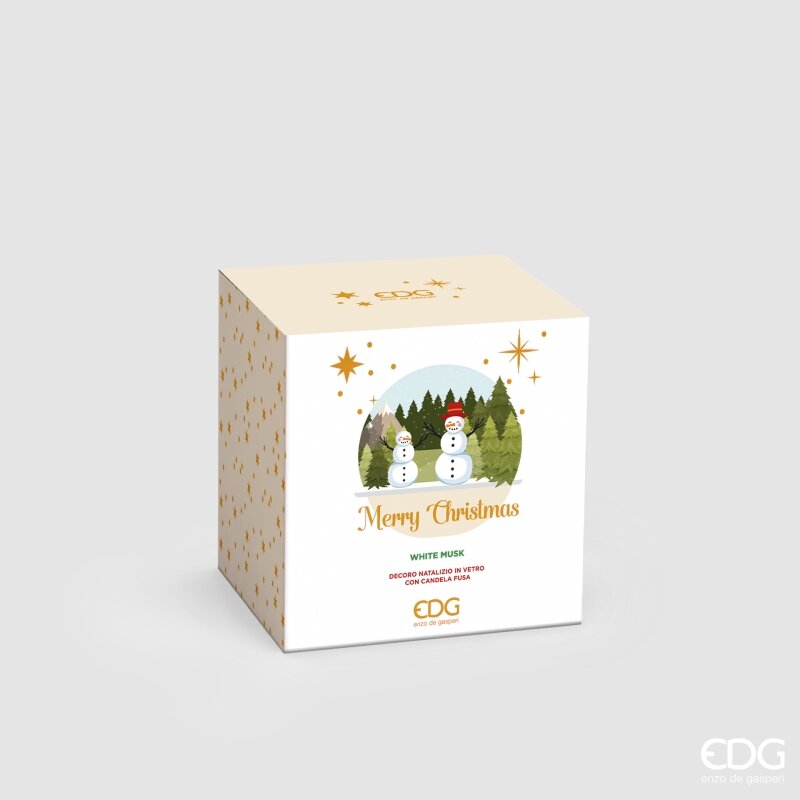 EDG Enzo De Gasperi Candela Natalizia Cupola Profumata White Musk H12,5 cm – Decorazione di Natale