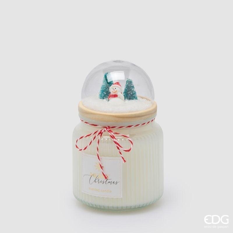 EDG Enzo De Gasperi Candela Profumata con Cupola White Musk H15 Ø10 cm – Decorazione di Natale