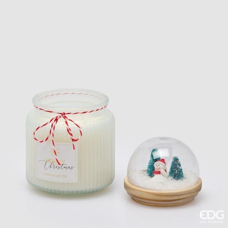 EDG Enzo De Gasperi Candela Profumata con Cupola White Musk H15 Ø10 cm – Decorazione di Natale