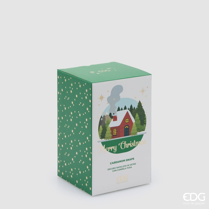 EDG Enzo De Gasperi Candela Profumata con Cupola Cardamom Snaps H15 Ø10 cm – Decorazione di Natale