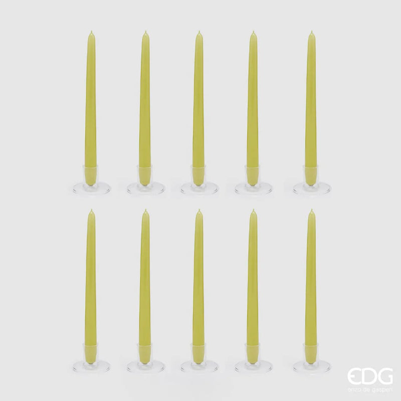 edg enzo de gasperi candela stelo cono h 28 cm d 22 mm cf 10 pz verde lime ean 8059824153388
