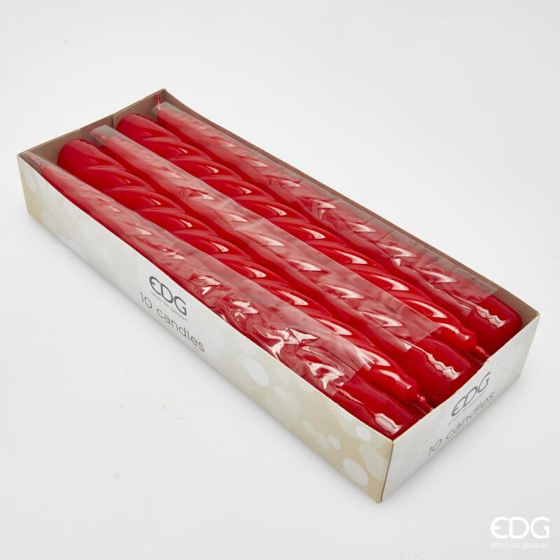 EDG Enzo De Gasperi Candela Stelo Twist H 23 Cm D 22 Mm Cf 10 Pz Red