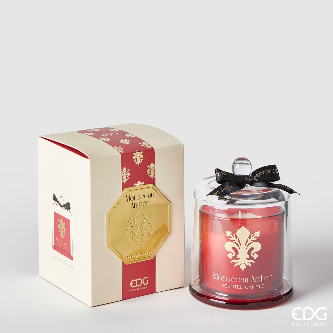 EDG Enzo De Gasperi Goldlily Candle with Dome H 15 Cm Moroccan Amber