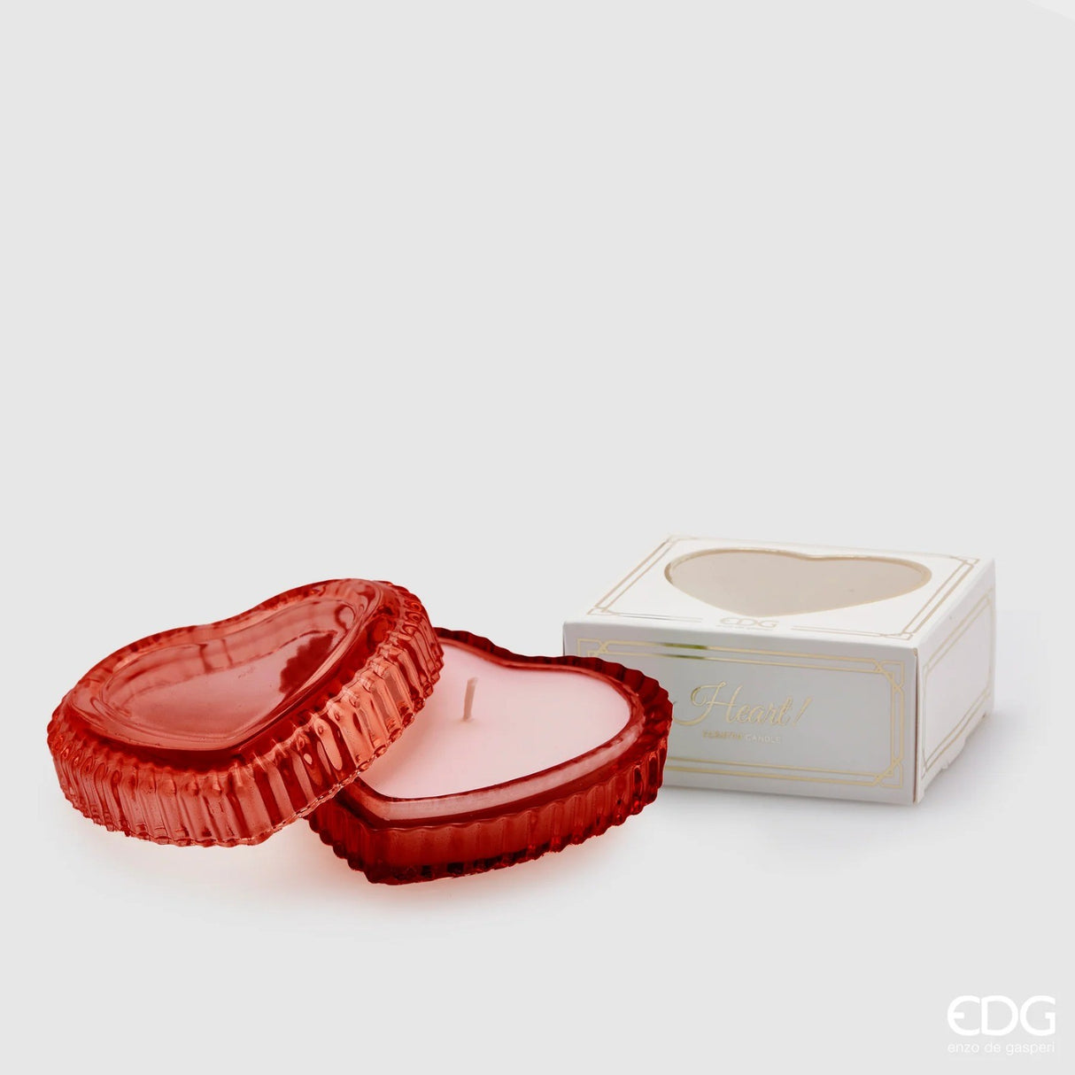 EDG Enzo De Gasperi Candle Heart Treasure Chest H4 D8 Red