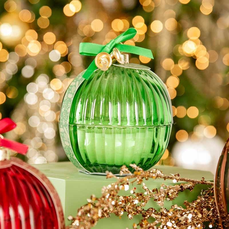 EDG Enzo De Gasperi Candela Natale Sfera con Vetro H 11,5 Cm D 11 Cm Cedar