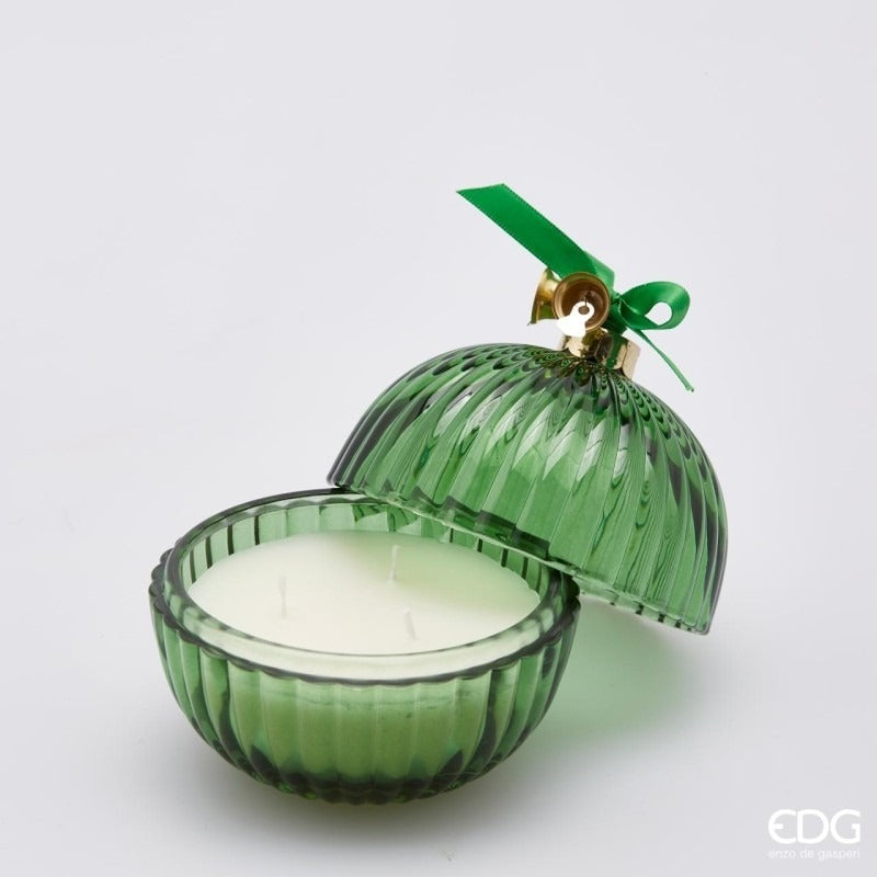 EDG Enzo De Gasperi Candela Natale Sfera con Vetro H 11,5 Cm D 11 Cm Cedar