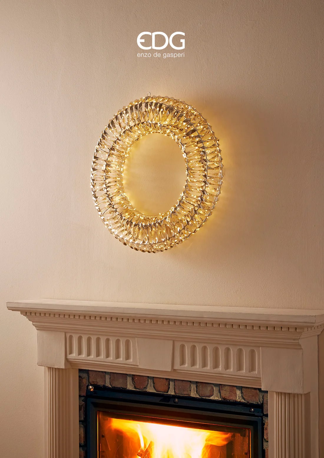 EDG Enzo De Gasperi Corona Natale Led Stripes 960 MicroLed D 70 Cm Ip 44 Gold