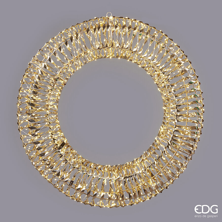 EDG Enzo De Gasperi Corona Natale Led Stripes 960 MicroLed D 70 Cm Ip 44 Gold