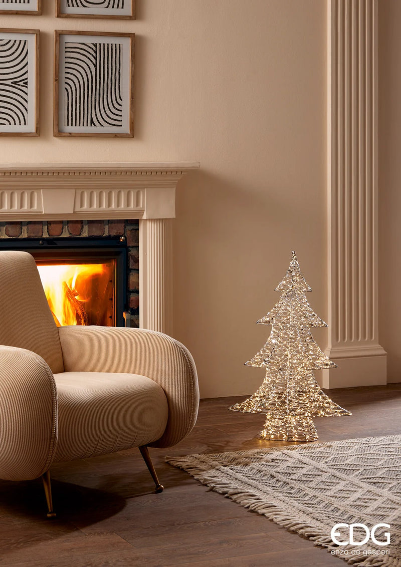 EDG Enzo De Gasperi Albero di Natale Led Stripes 960 MicroLed H 78 Cm L 54 Cm L 13 Cm Oro