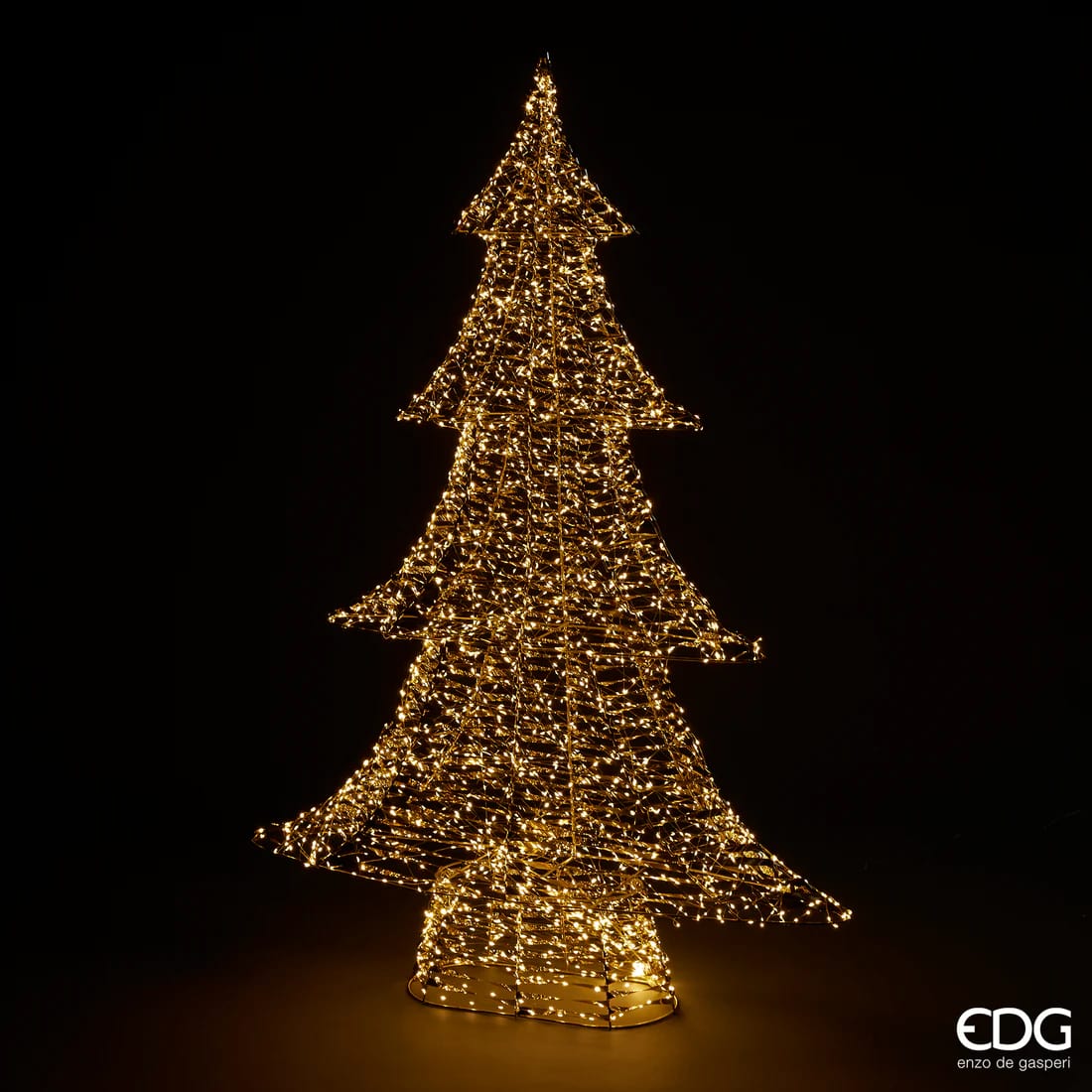 EDG Enzo De Gasperi Albero di Natale Led Stripes 2.400 MicroLed H 150 Cm L 106 Cm L 22 Cm Oro