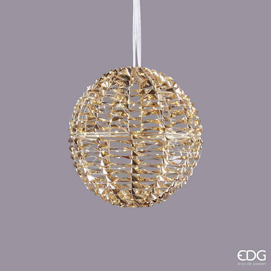 EDG Enzo De Gasperi Christmas Decoration Stripes Sphere 300 MicroLed D 30 Cm IP 44 Gold